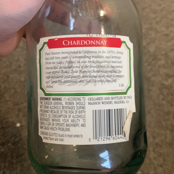 Embossed Paul Masson Since 1852 Glass Wine Bottle - Picture 6 of 7